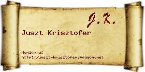 Juszt Krisztofer névjegykártya