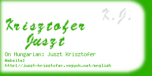 krisztofer juszt business card